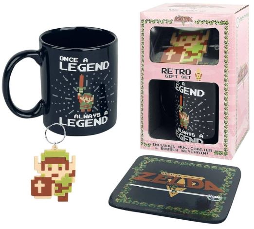 Tasse - The Legend of Zelda - Ensemble Retro Cadeau avec Tasse Sous-verre et Porte-clé