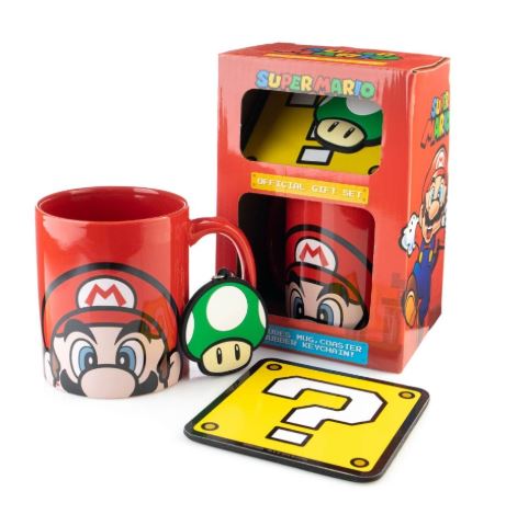 Tasse - Super Mario - Ensemble Cadeau avec Tasse Sous-verre et Porte-clé