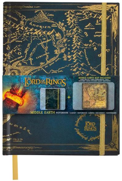 Carnet de Notes - The Lord of the Rings - Couverture Rigide et Carte des Terres du Milieu