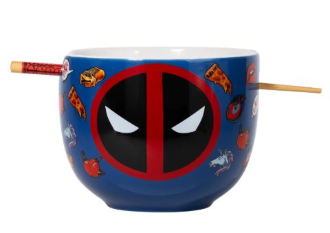 Bol - Marvel Deadpool - Logo et Icones pour Ramen avec Baguettes