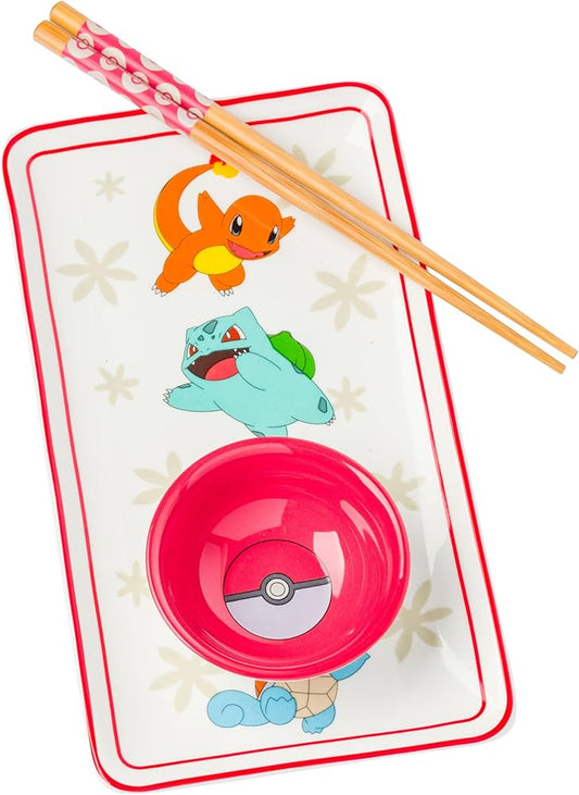 Assiette - Pokémon - Ensemble à Sushi avec Baguettes