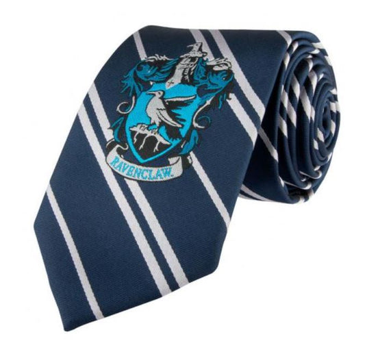 Cravate - Harry Potter - Emblème de Serdaigle avec Bandes Accents Argent Cinéreplica