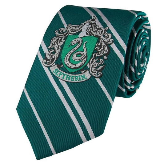 Cravate - Harry Potter - Emblème de Serpentard avec Bandes Accents Argent Cinéreplica