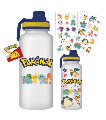 Bouteille de voyage - Pokémon - Ensemble de Pokémon 1st Gen avec Stickers 32oz