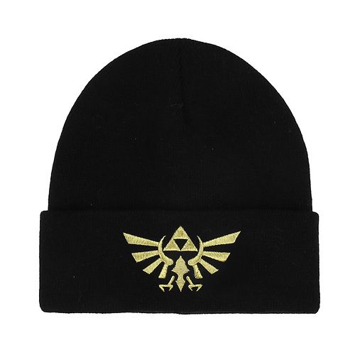 Tuque - The Legend of Zelda - Broderie de l'Emblème d'Hyrule Doré et Noire
