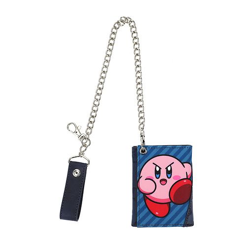 Portefeuille - Kirby - Fâché avec Katakana Trifold en Faux Cuir avec Chaine