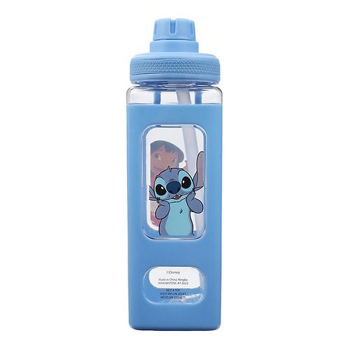 Bouteille de voyage - Disney Lilo & Stitch - Lilo et Stitch avec Paille en Plastique Bleu 24oz