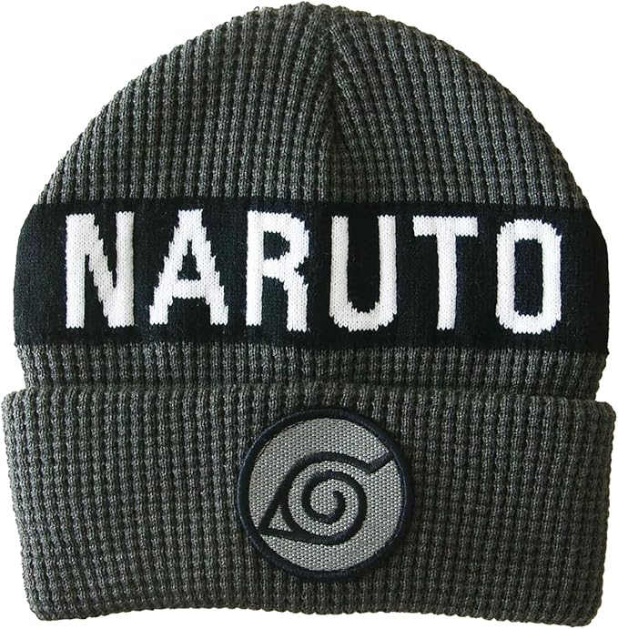 Beanie - Naruto Shippuden - Konoha Symbol Patch Gray