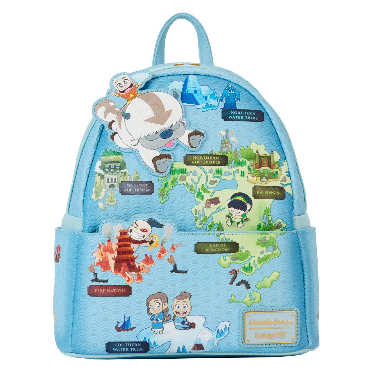Mini Backpack - Avatar the Last Airbender - Blue Faux Leather World Map *CLEARANCE*