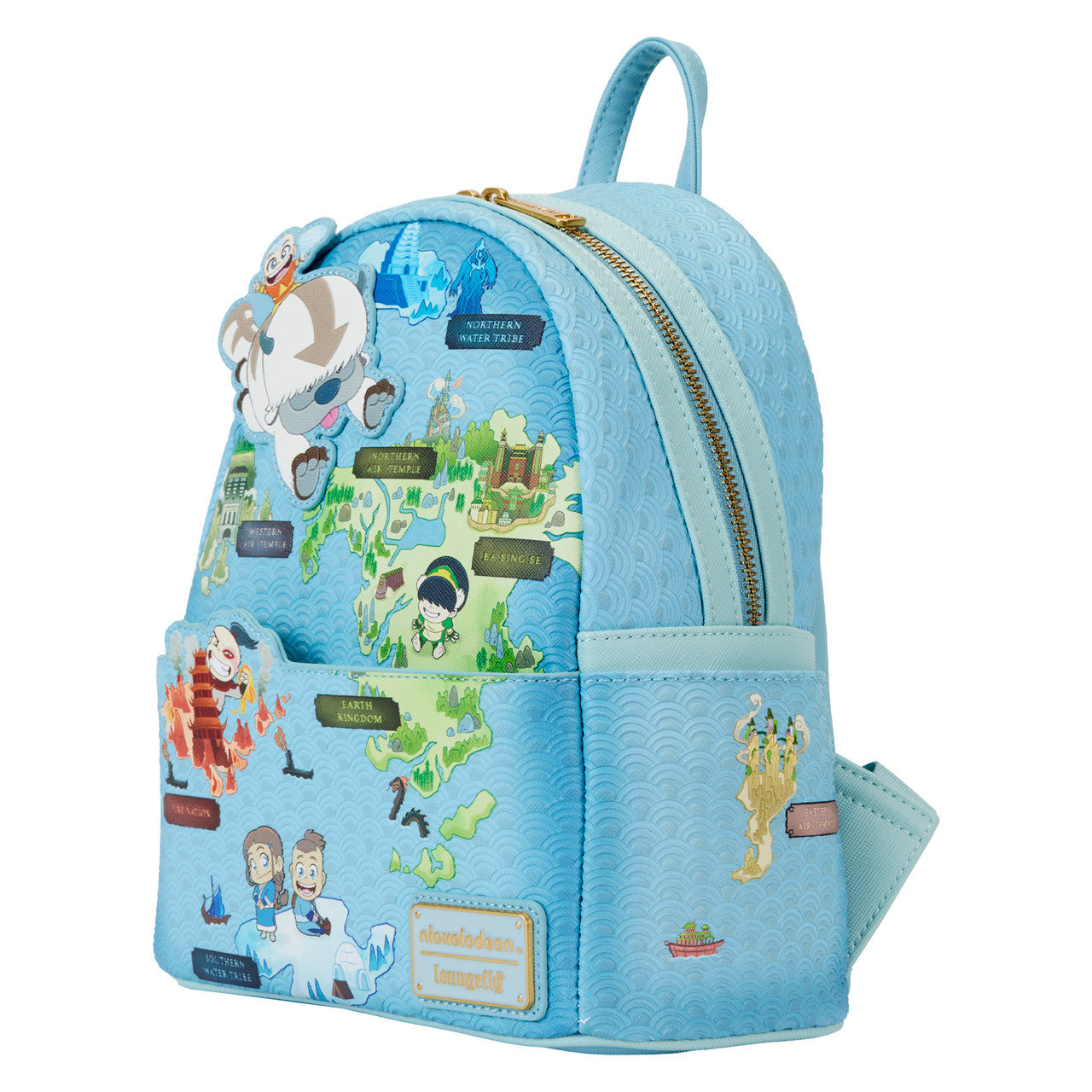Mini Backpack - Avatar the Last Airbender - Blue Faux Leather World Map *CLEARANCE*
