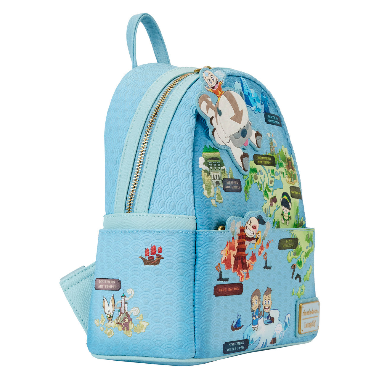 Mini Backpack - Avatar the Last Airbender - Blue Faux Leather World Map *CLEARANCE*