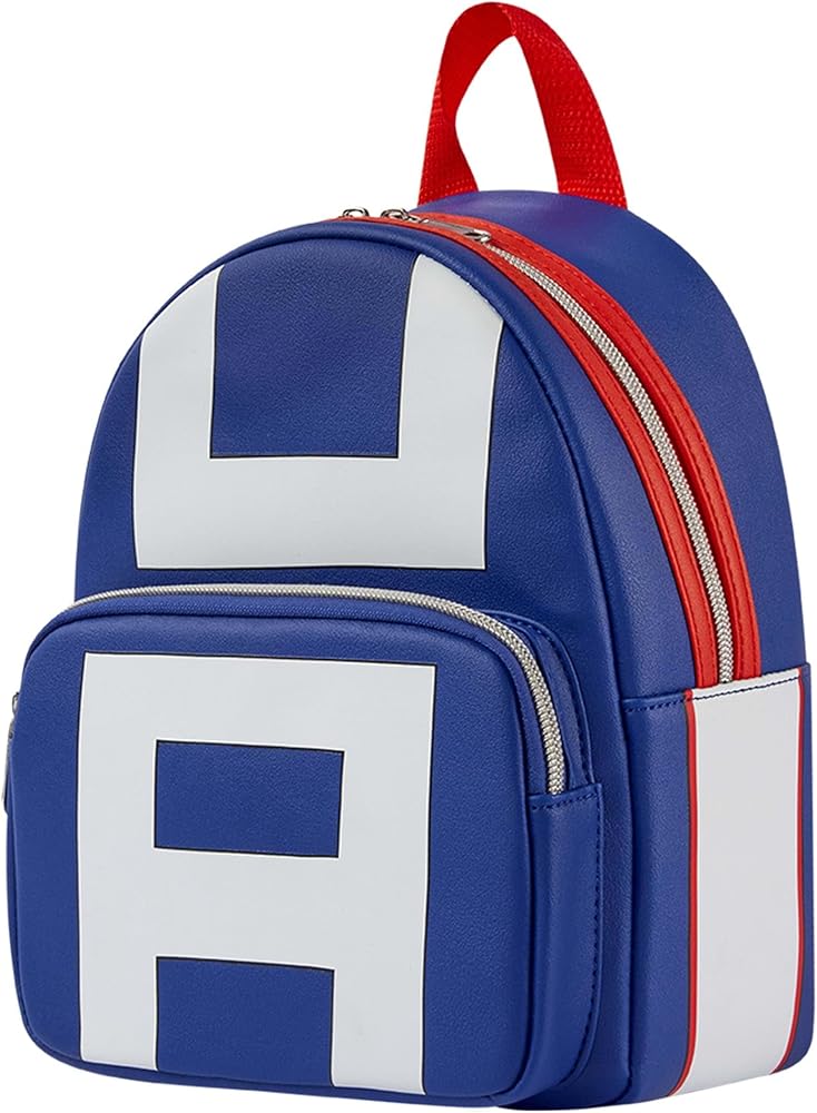 Mini Sac à Dos - My Hero Academia - U.A. High en Faux Cuir Bleu et Orange *LIQUIDATION*