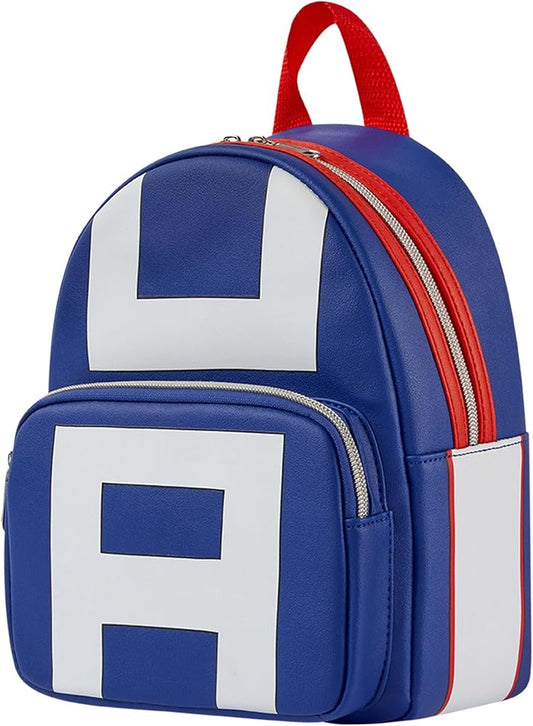 Mini Sac à Dos - My Hero Academia - U.A. High en Faux Cuir Bleu et Orange *LIQUIDATION*