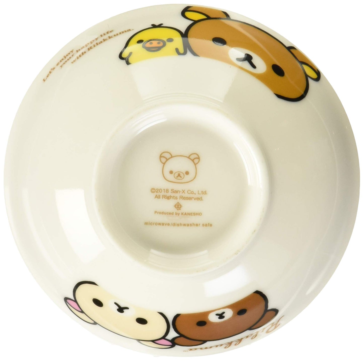 Bowl - Rilakkuma - Rilakkuma Korilakkuma and Kiiroitori Happy Life for Rice 220ml *Clearance*