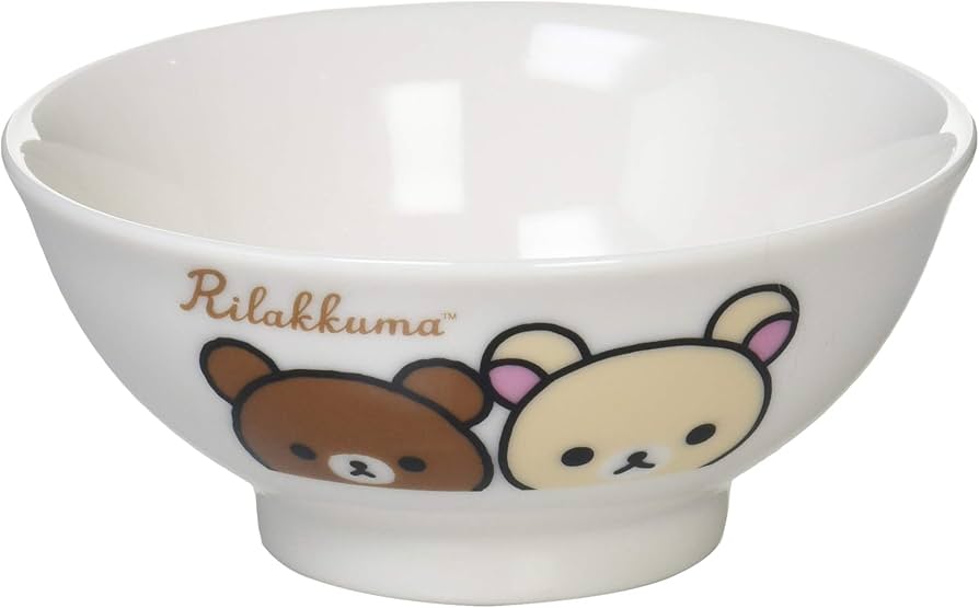 Bowl - Rilakkuma - Rilakkuma Korilakkuma and Kiiroitori Happy Life for Rice 220ml *Clearance*