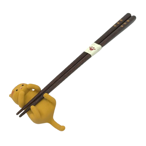 Chopsticks - Dakoneko - Red Tabby Cat Chatora with Stand