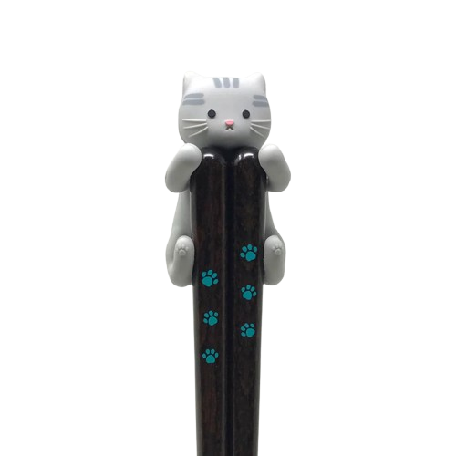 Chopsticks - Dakoneko - Sabatora Gray Tabby Cat with Stand