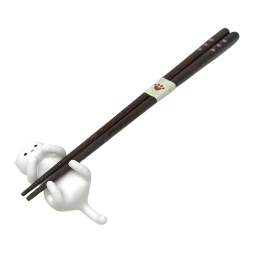 Chopsticks - Dakoneko - White Cat Shironeko with Stand