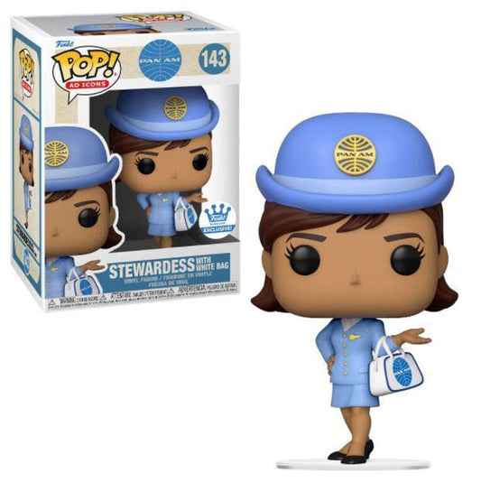 Funko Pop! AD Icons - Pan Am - Stewardess with White Bag 143 *Funko Shop Exclusive* *CLEARANCE*