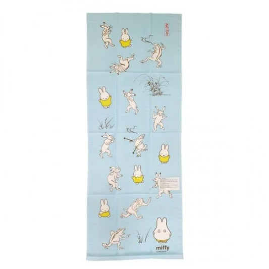 Hand Towel - Tenugui Miffy - Miffy and Mythical Creatures Blue