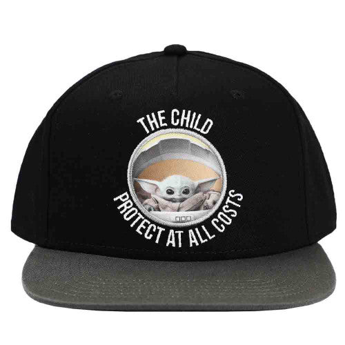 Cap - Star Wars The Mandalorian - The Child "Baby Yoda" Grogu "Protect at all Cost" Black Child Size *CLEARANCE*