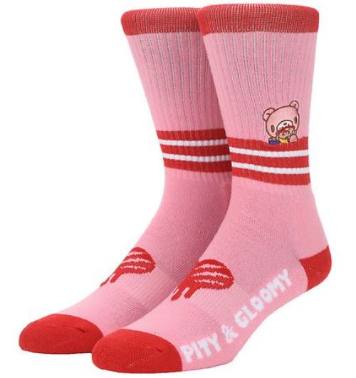 chez-rhox-geek-stop-socks-gloomy-the-naughty-grizzly-gloomy-with-donut-pink-and-red-1-pair-crew.JPG