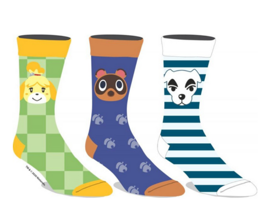 chez-rhox-geek-stop-socks-animal-crossing-tom-nook-isabelle-kk-slider-3-pair-crew-men-2.PNG