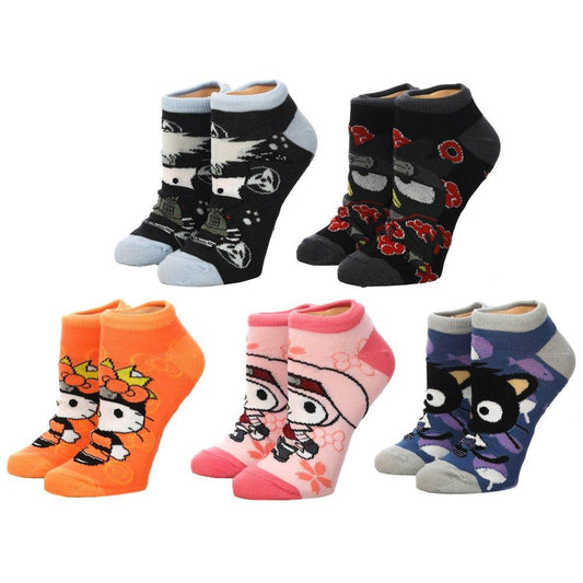 chez-rhox-geek-stop-socks-naruto-shippuden-x-hello-kitty-pack-of-5-ankles.jfif