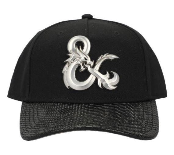 chez-rhox-geek-stop-cap-hat-snapback-dungeon-and-dragon-metallic-logo-and-dragon-skin-leather-black.JPG