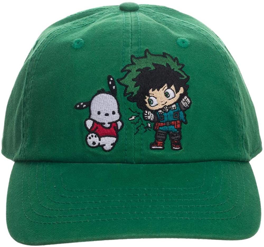 chez-rhox-geek-stop-baseball-hat-my-hero-academia-hello-kitty-and-friends-pochacco-and-izuku-midoriya-deku-green.jpg