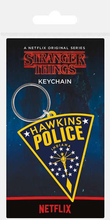 chez-rhox-geek-stop-keychain-stranger-things-logo-hawkins-police.jfif