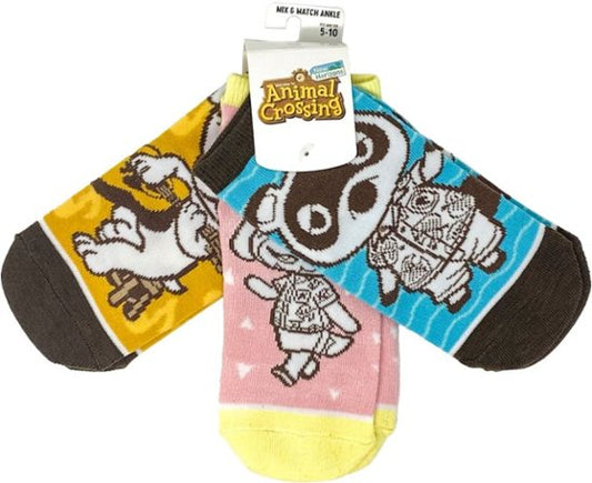 chez-rhox-geek-stop-socks-nintendo-animal-crossing-New-Horizon-Tom-Nook-Isabelle-KK-Slider-ankle-full-3-pairs.jpg