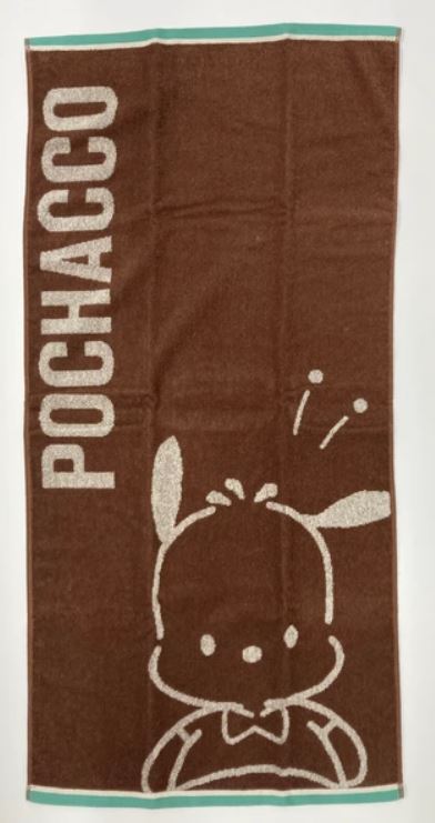 chez-rhox-geek-stop-towel-sanrio-pochacco-brown-aqua-white-outline.jpg