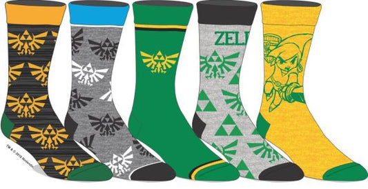 chez-rhox-geek-stop-socks-nintendo-the-legend-of-zelda-hyrule-emblem-triforce-link-5-pairs-crew.jpg