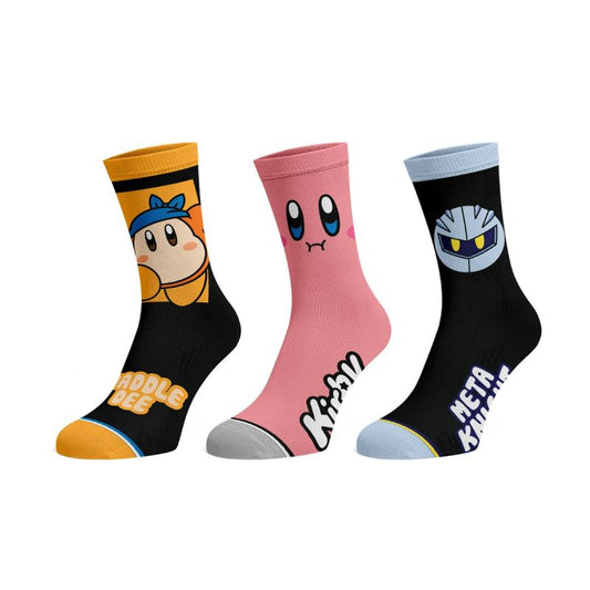 chez-rhox-geek-stop-socks-nintendo-Kirby-waddle-dee-kirby-and-meta-knight-3-pairs-crew.jpg