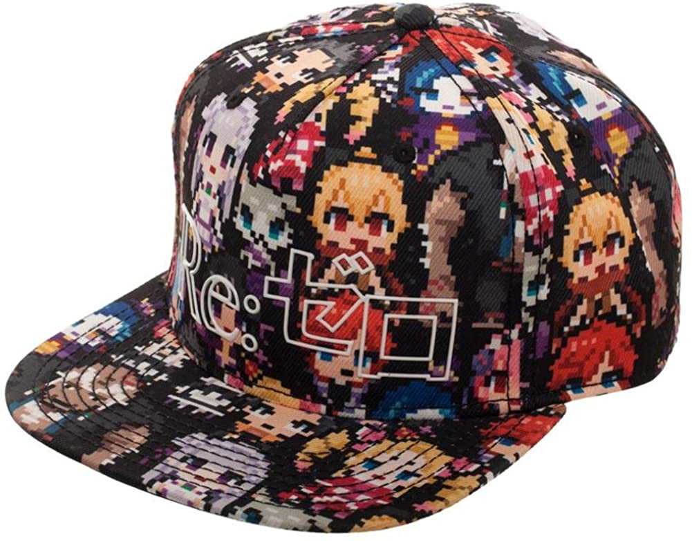 chez-rhox-geek-stop-cap-snapback-re-zero-chibi-characters-8-bit-2.jpg