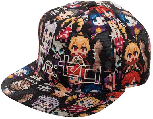 chez-rhox-geek-stop-cap-snapback-re-zero-chibi-characters-8-bit-2.jpg