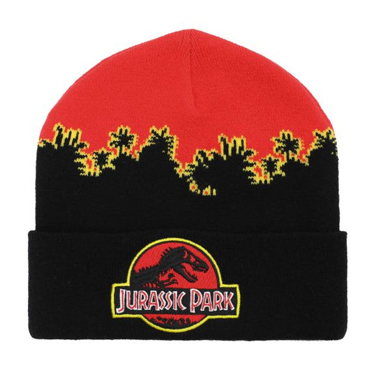 chez-rhox-geek-stop-tuque-winter-hat-jurassic-park-logo-and-forest-black-and-red.jpg