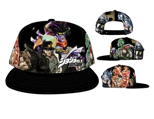 chez-rhox-geek-stop-baseball-hat-snapback-jojos-bizarre-adventure-kujo-jotaro-and-characters.jpg