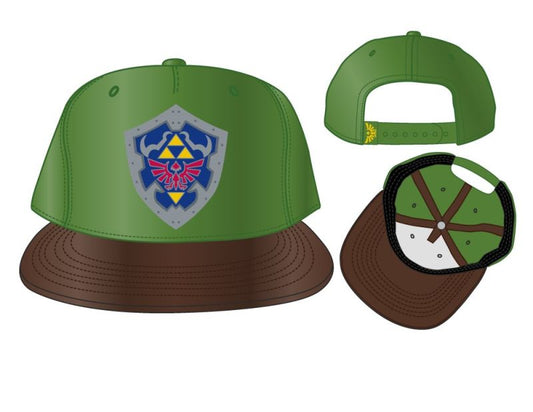chez-rhox-geek-stop-cap-nintendo-the-legend-of-zelda-metal-hylian-shield-green-brown-snapback.jpg